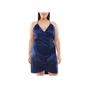 Speechless Trendy Plus Size Satin Faux Wrap Dress
